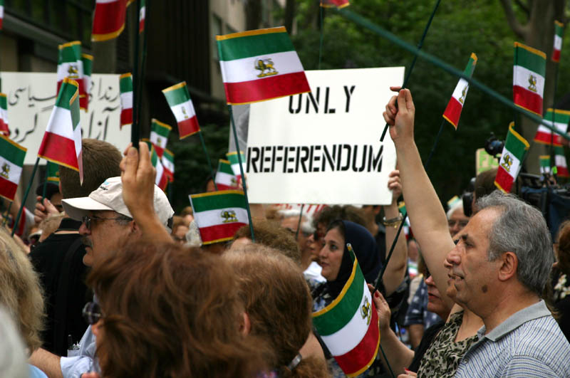 Photo from the Iranian pro-democracy rally in NYC